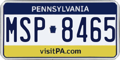 PA license plate MSP8465