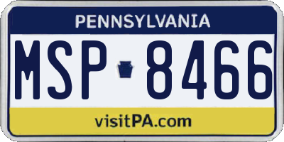 PA license plate MSP8466
