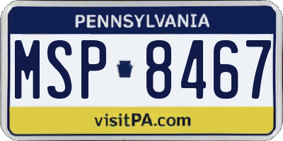 PA license plate MSP8467