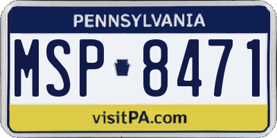 PA license plate MSP8471