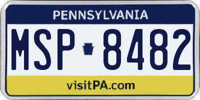PA license plate MSP8482