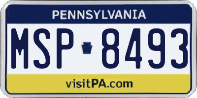 PA license plate MSP8493