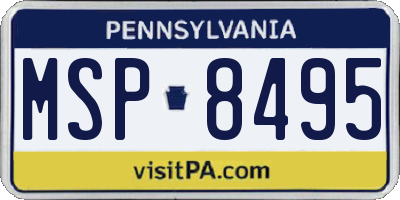 PA license plate MSP8495