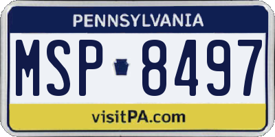 PA license plate MSP8497