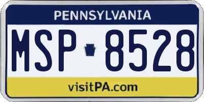 PA license plate MSP8528