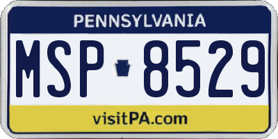 PA license plate MSP8529