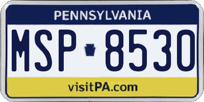 PA license plate MSP8530