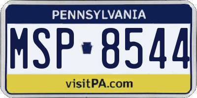 PA license plate MSP8544