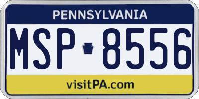 PA license plate MSP8556