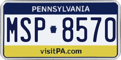 PA license plate MSP8570