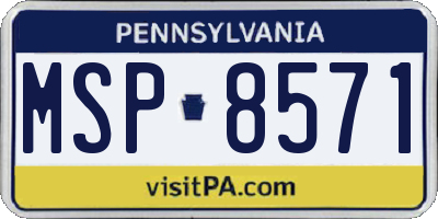 PA license plate MSP8571