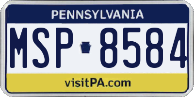 PA license plate MSP8584