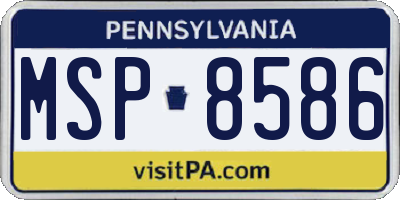 PA license plate MSP8586