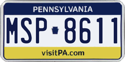 PA license plate MSP8611