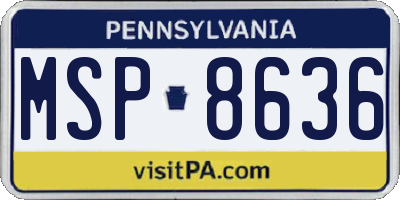 PA license plate MSP8636