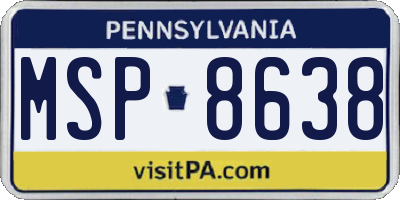 PA license plate MSP8638