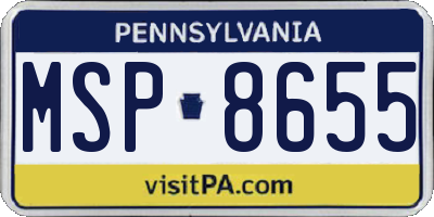 PA license plate MSP8655