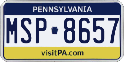 PA license plate MSP8657