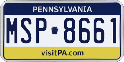 PA license plate MSP8661