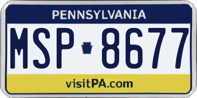 PA license plate MSP8677