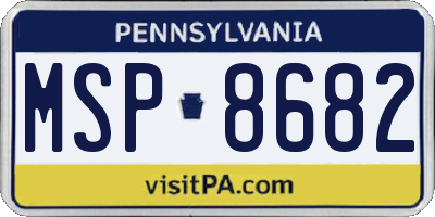 PA license plate MSP8682