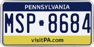PA license plate MSP8684
