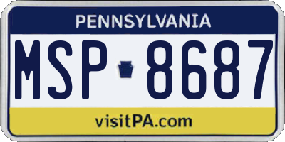 PA license plate MSP8687