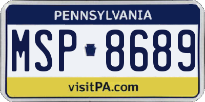 PA license plate MSP8689