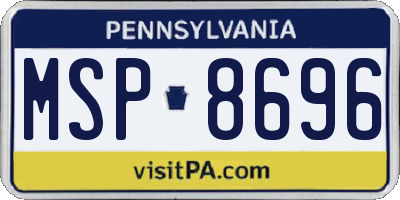 PA license plate MSP8696