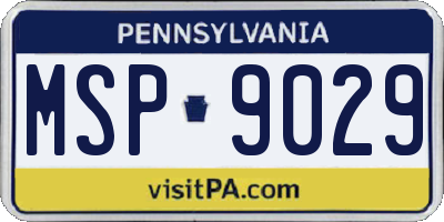 PA license plate MSP9029
