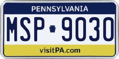 PA license plate MSP9030
