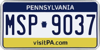 PA license plate MSP9037