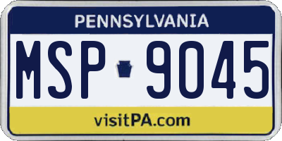 PA license plate MSP9045