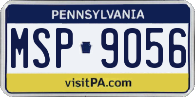 PA license plate MSP9056