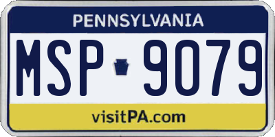 PA license plate MSP9079