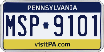 PA license plate MSP9101