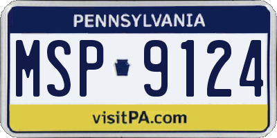 PA license plate MSP9124
