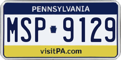 PA license plate MSP9129