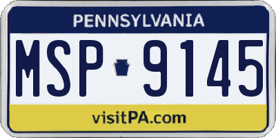 PA license plate MSP9145