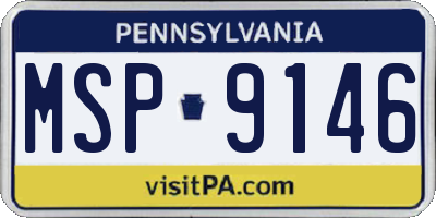 PA license plate MSP9146