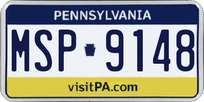 PA license plate MSP9148