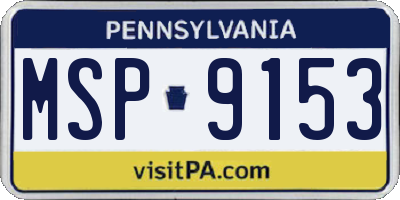 PA license plate MSP9153