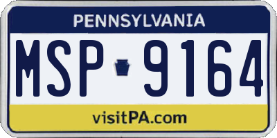 PA license plate MSP9164
