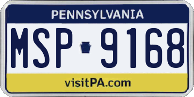 PA license plate MSP9168