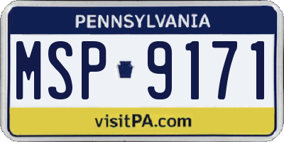 PA license plate MSP9171