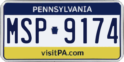 PA license plate MSP9174