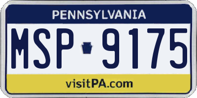 PA license plate MSP9175