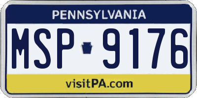 PA license plate MSP9176