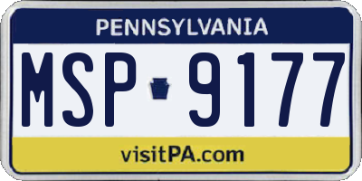 PA license plate MSP9177