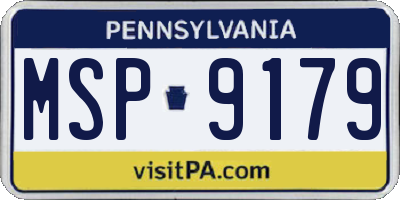 PA license plate MSP9179